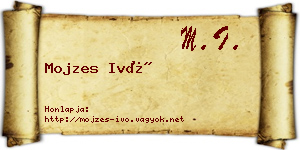 Mojzes Ivó névjegykártya
